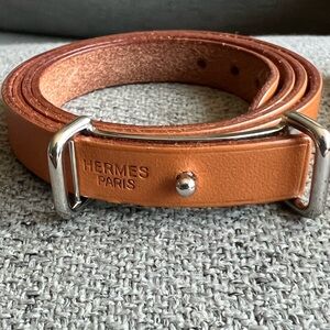 Hermes triple wrap leather bracelet
